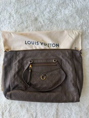 Louis Vuitton Calfskin Shoulder Bag Lumineuse Gm Brown